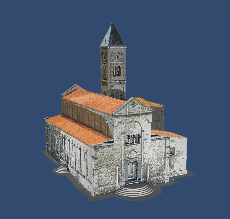 Il rilievo tridimensionale della Basilica di Santa Giusta (foto concessa)