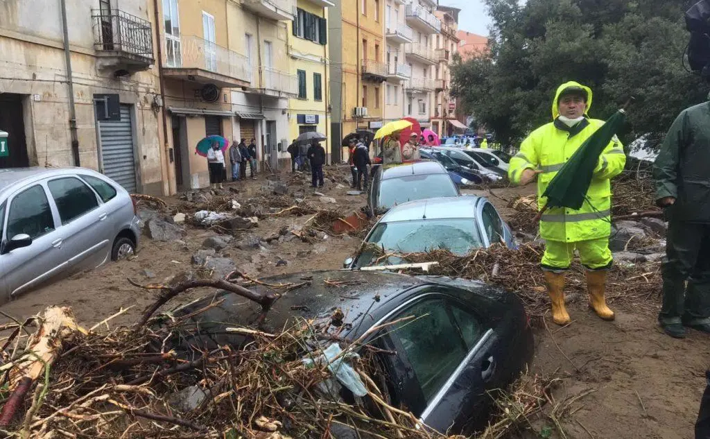 Bitti, paese devastato dall'alluvione del 28 novembre (tutte le foto sono Archivio L'Unione Sarda)