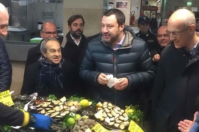 Salvini a San Benedetto, Cagliari (Archivio L'Unione Sarda)