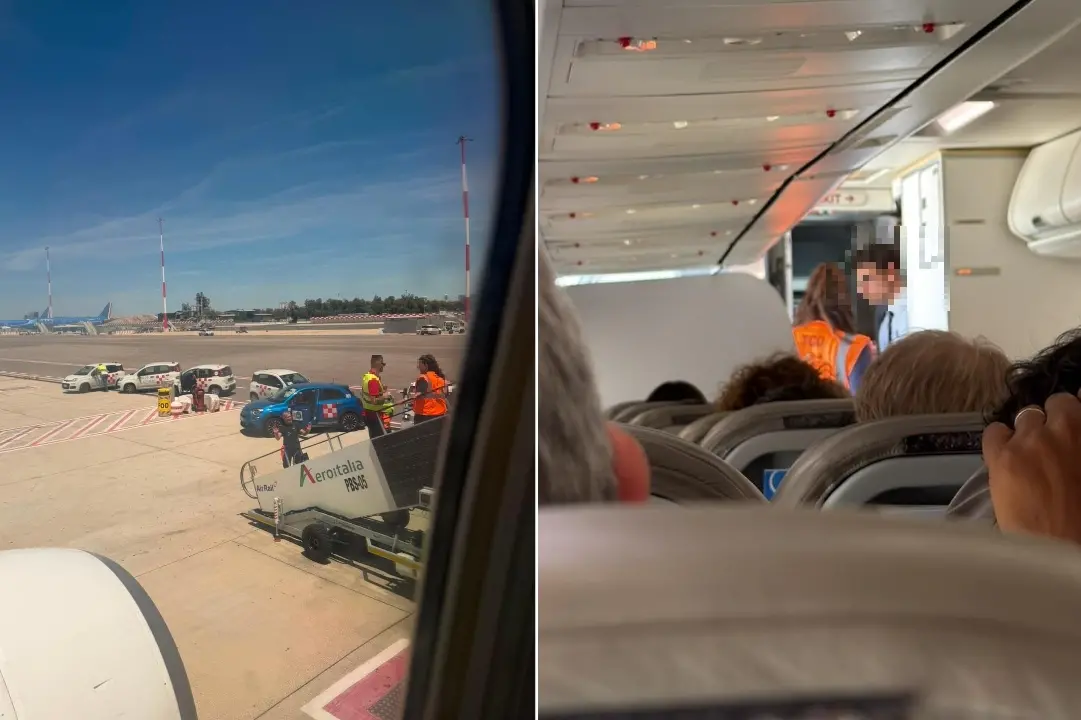 Aereo fermo in pista a Fiumicino e l'intervento dello staff a bordo