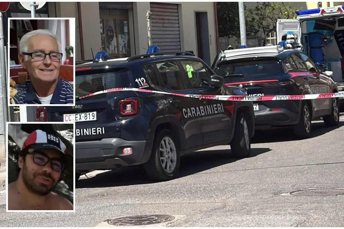 Nei riquadri, Giuseppe Pinna e il figlio