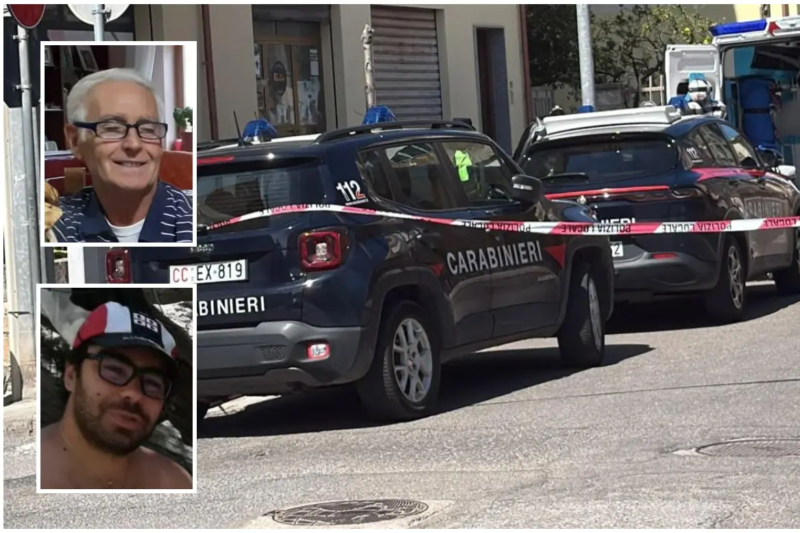 Nei riquadri, Giuseppe Pinna e il figlio