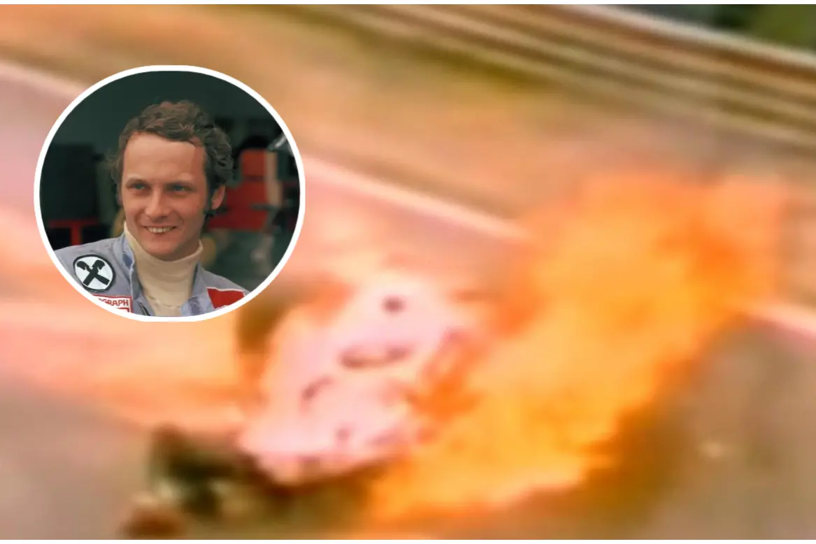 L'incidente, nel riquadro Niki Lauda (Ansa)