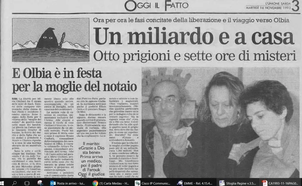 Miria rimase nelle mani dei rapitori 123 giorni
