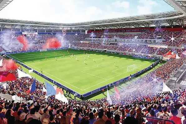 Un render del nuovo stadio del Cagliari