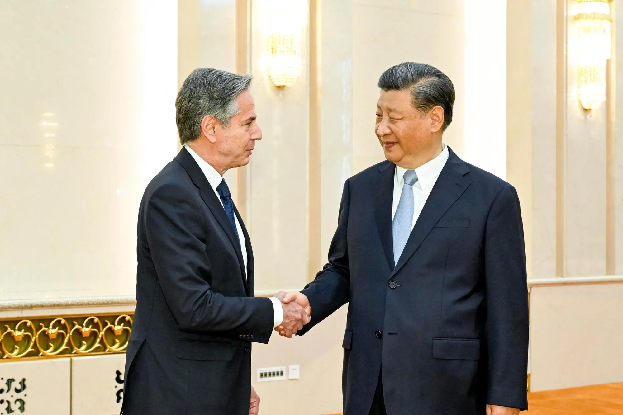 Blinken e Xi Jinping (foto Ansa/Epa)