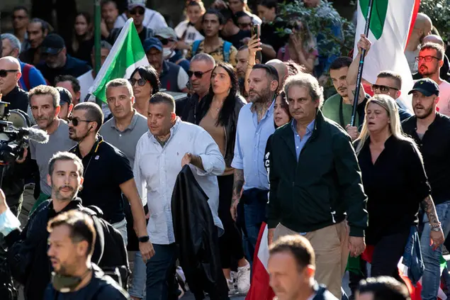 Fiore e Castellino a una manifestazione (Ansa)