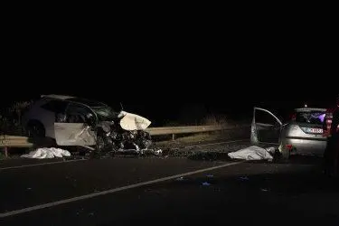 L'incidente in cui hanno perso la vita Mariano Dessì di Matzaccara e Anna Mattana di Sanluri - foto Mundula