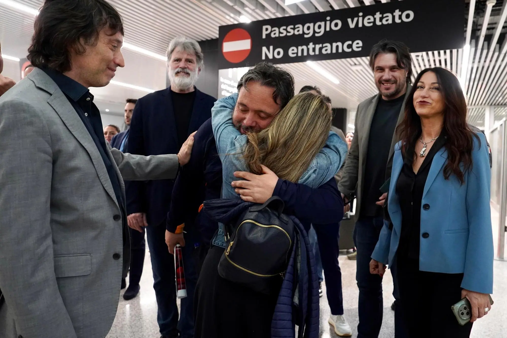 L'arrov di Carotenuto a Fiumicino (Ansa)
