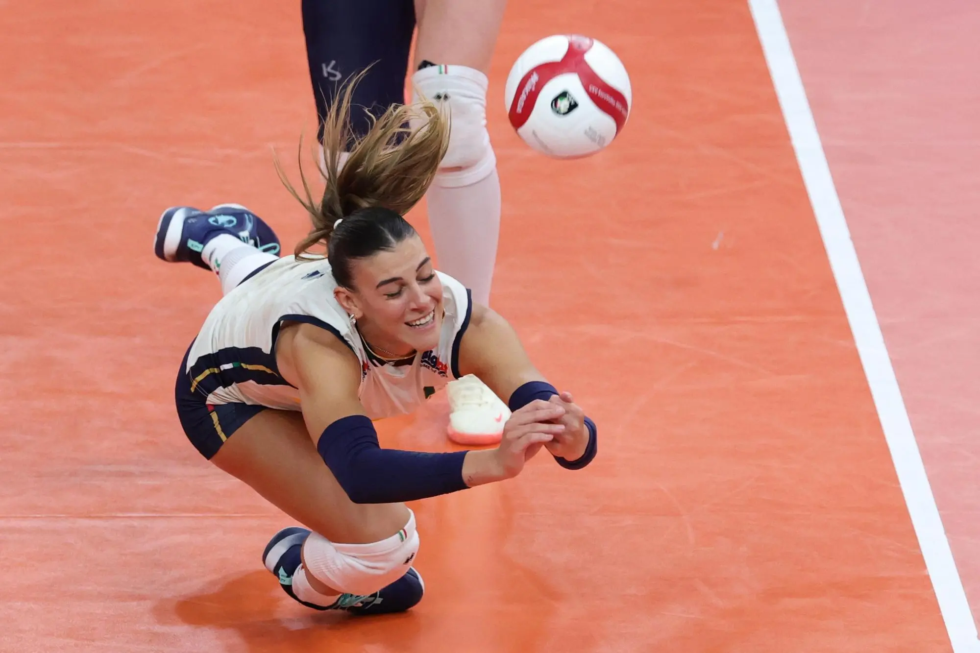 Alessia Orro durante la partita (foto Ansa/Epa)