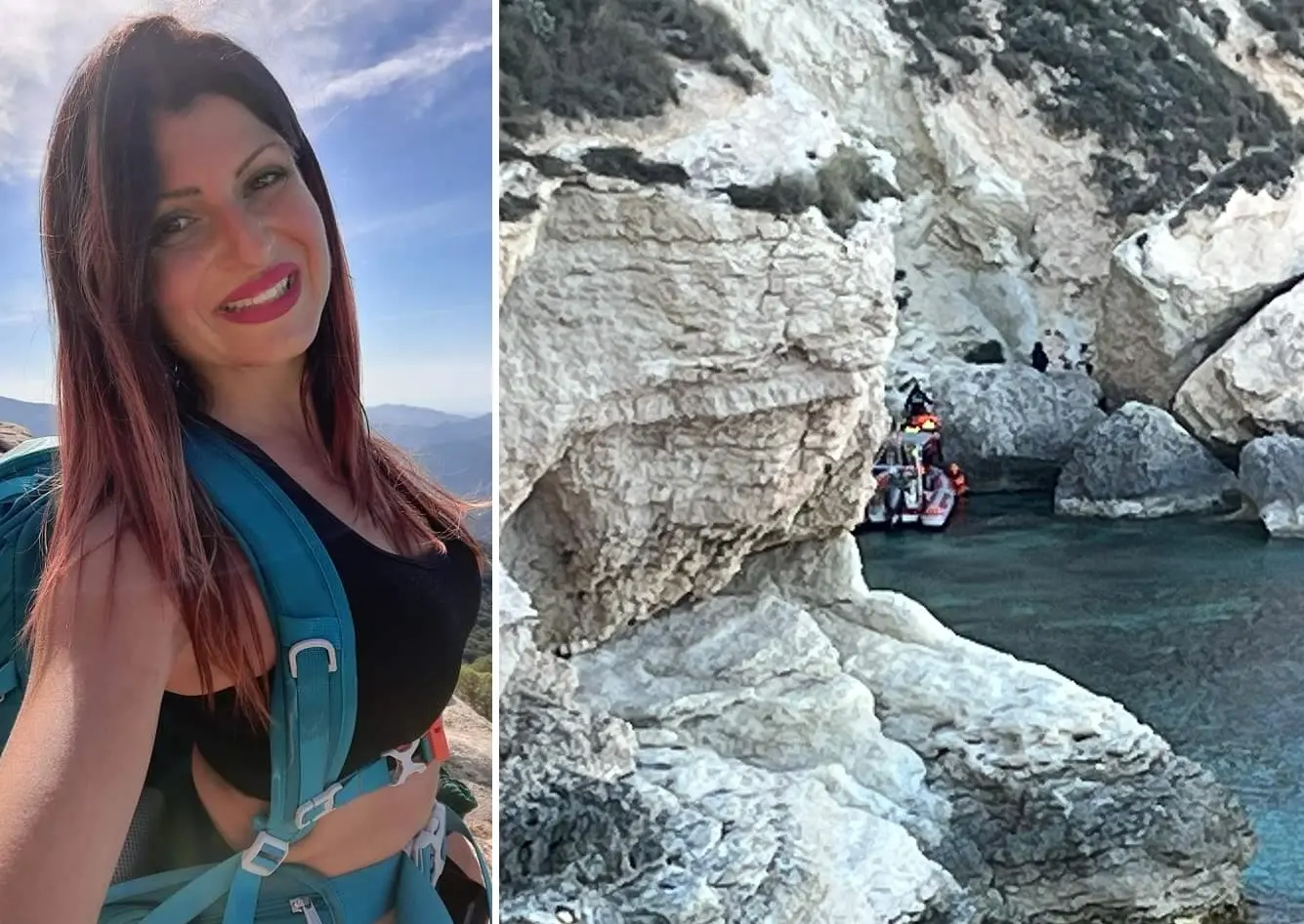 Monica Perra e, a destra, il luogo dell'incidente (Matteo Vercelli)