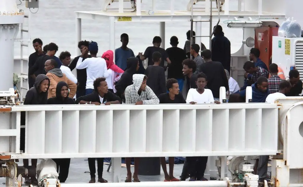 I migranti a bordo sono stati tratti in salvo il 16 agosto (foto Ansa)