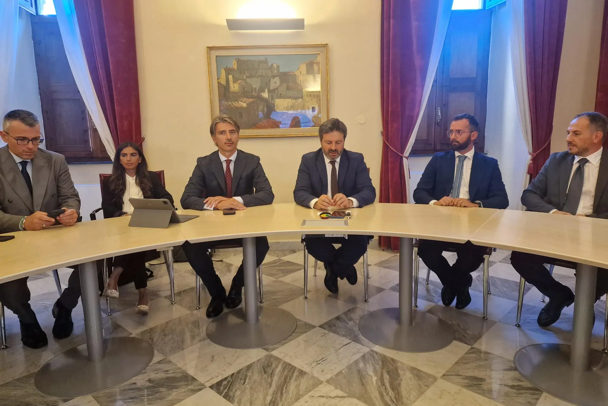 Sassari, la conferenza stampa sul gas a Palazzo Ducale (foto Floris)