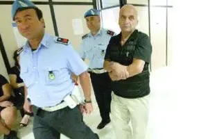 L'arrivo di Cambedda in Tribunale