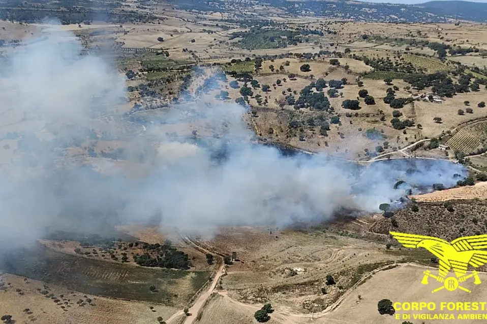 Nella foto sottostante l'incendio di Nurri, località S'Axellinus