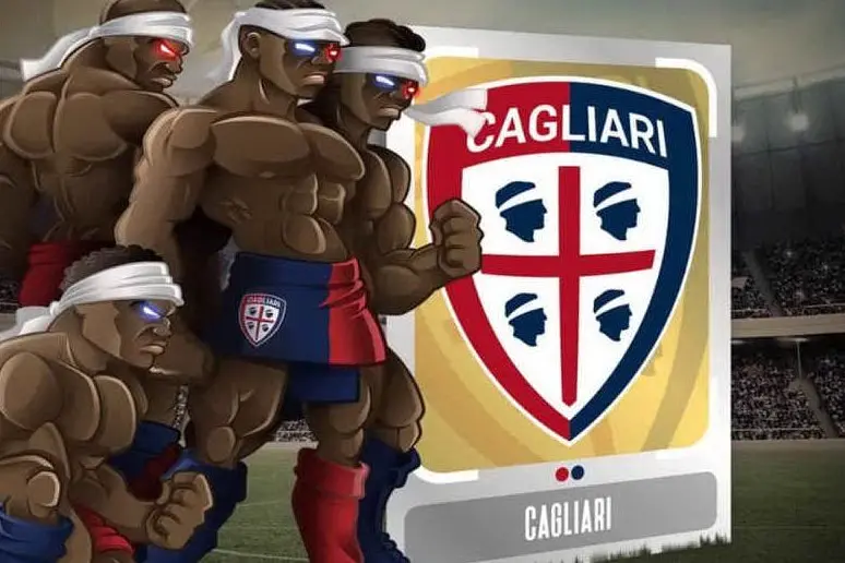La grafica speciale della Panini dedicata al Cagliari (da Facebook)