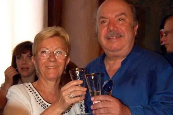 Lino Banfi con la moglie Lucia (foto Ansa)