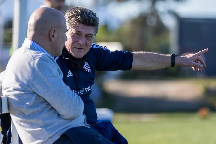 Walter Mazzarri con il presidente Giulini ad Asseminello (Cagliari Calcio)