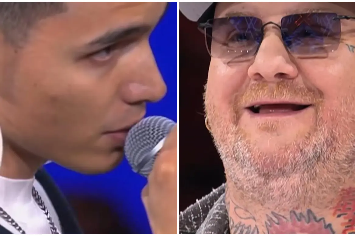 eroCaddeo e Jake La Furia a X Factor (frame Sky)