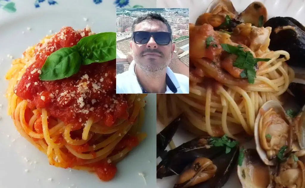 Spaghetti al pomodoro e spaghetti alle cozze e arselle realizzati da Ottavio Perseu (Selargius)