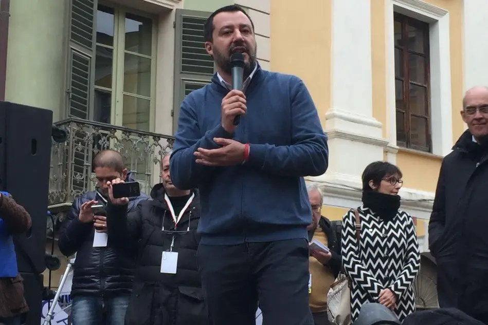 Il comizio di Salvini a Oristano (L'Unione Sarda - Sanna)
