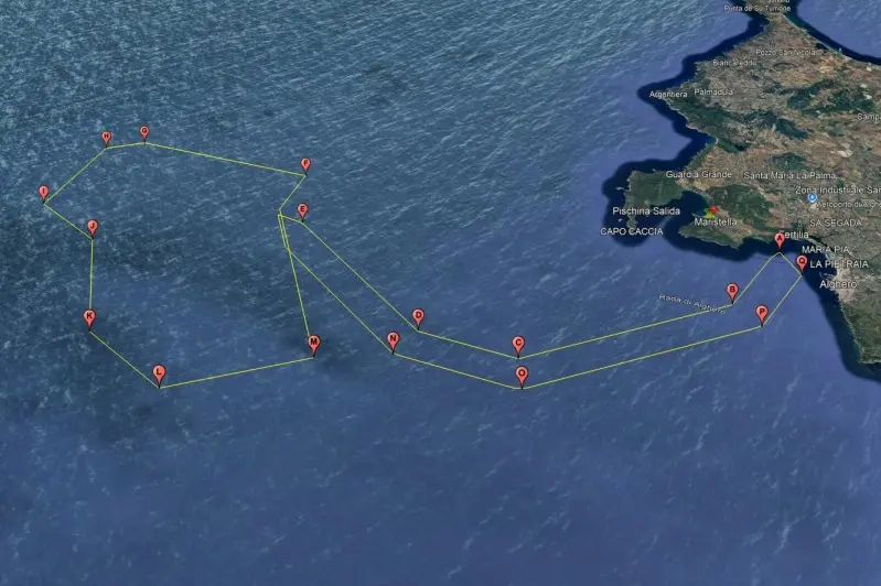 Il tratto di mare interdetto a Capo Caccia