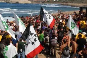 La manifestazione a 'Is Arenas'