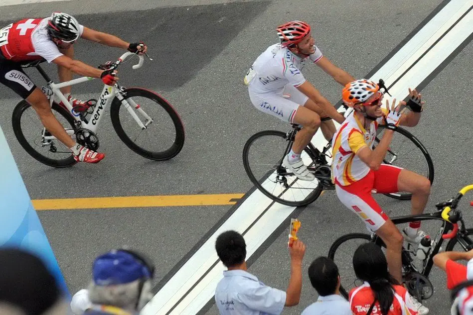 Davide Rebellin, secondo ai Giochi di Pechino 2008 (foto Ansa)