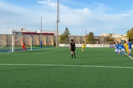 Il gol di Mamia su rigore (foto Serreli)