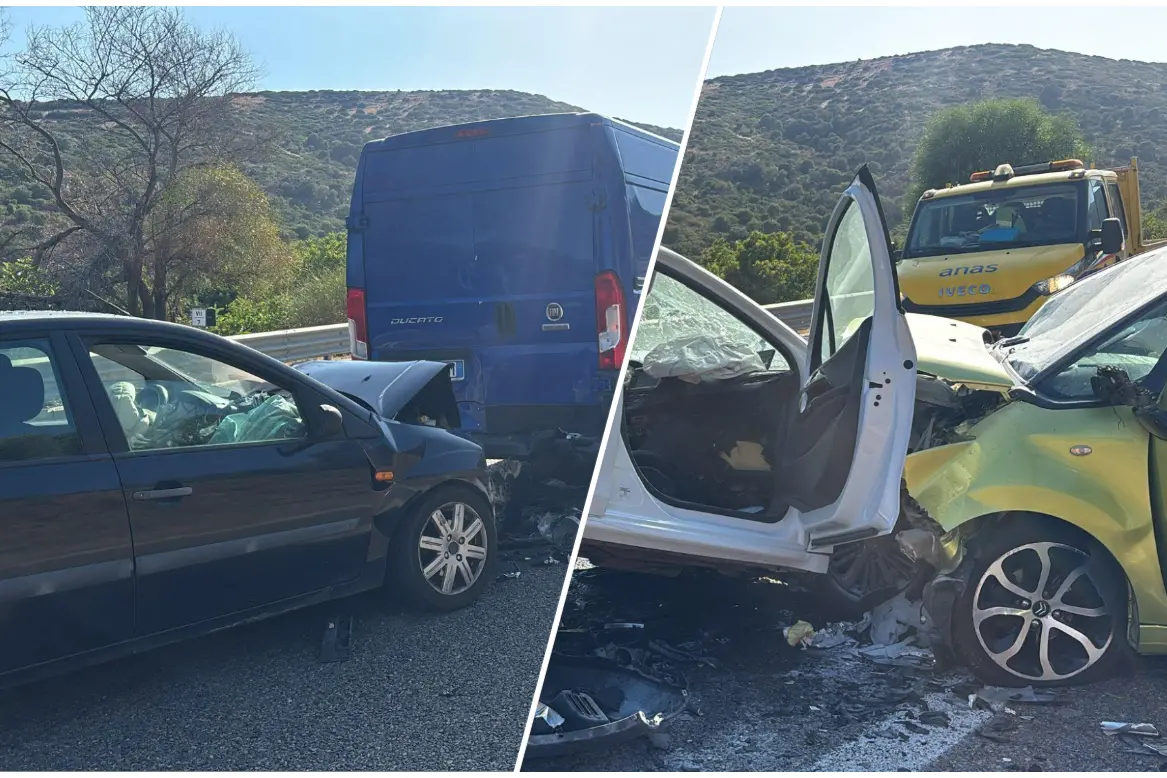 L'incidente (foto L'Unione Sarda)