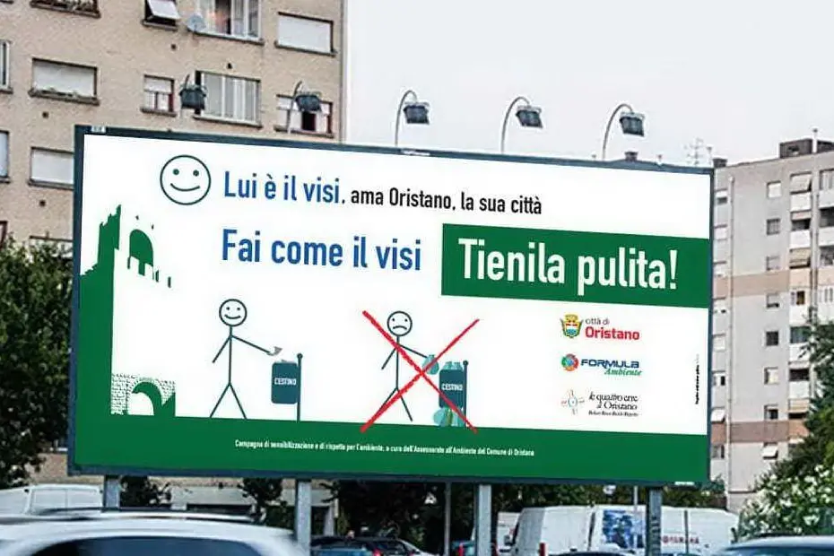 La nuova campagna informativa del comune di Oristano (foto L'Unione Sarda - Pinna)