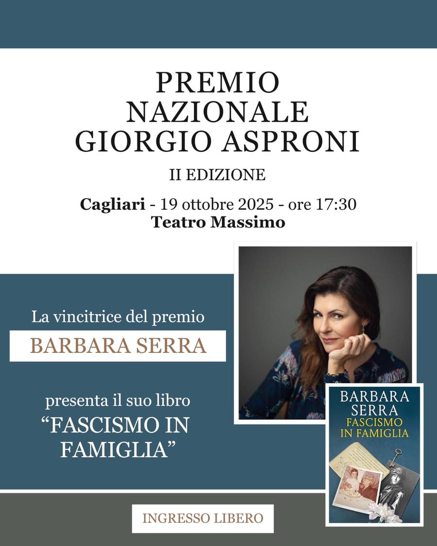 Cagliari, il premio Asproni alla giornalista Barbara Serra