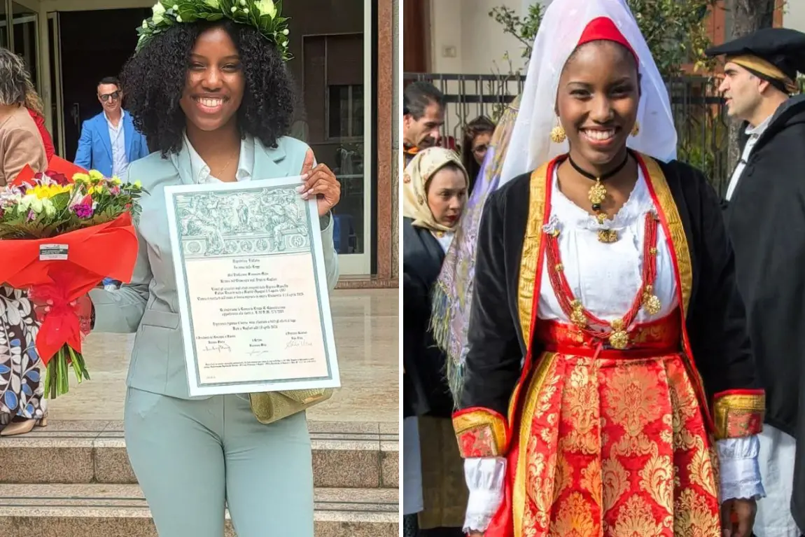 Marellis alla laurea e con l'abito tradizionale (Foto: Unica)