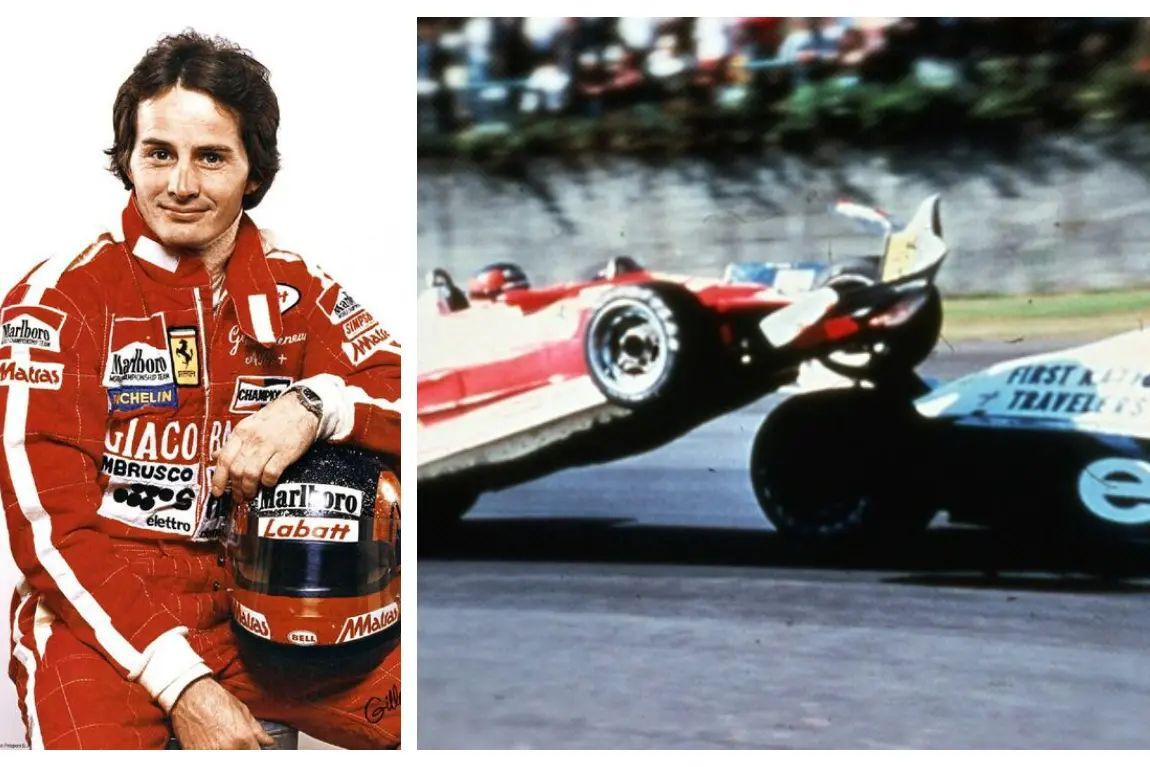 Gilles Villeneuve, sulla destra lo schianto (Ansa)