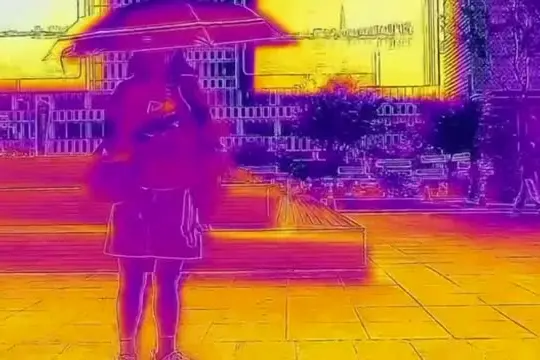 Ondata di caldo in Corea del Sud: Seoul vista tramite una termocamera