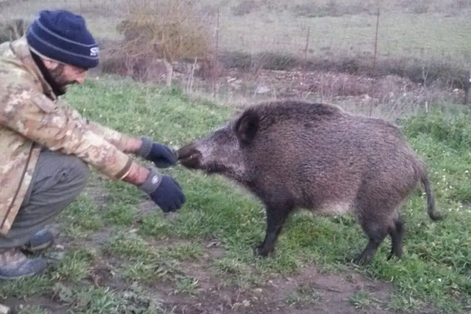 Andrea Carta con Peppa (L'Unione Sarda)
