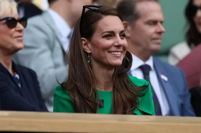 epa10749675 Britain's Catherine Princess of Wales attends the Men's Singles final match Novak Djokovic of Serbia against Carlos Alcaraz of Spain at the Wimbledon Championships, Wimbledon, Britain, 16 July 2023. EPA/NEIL HALL EDITORIAL USE ONLY