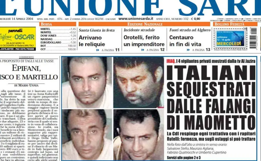 #AccaddeOggi: 13 aprile 2004, arriva la notizia del rapimento di quattro italiani in Iraq