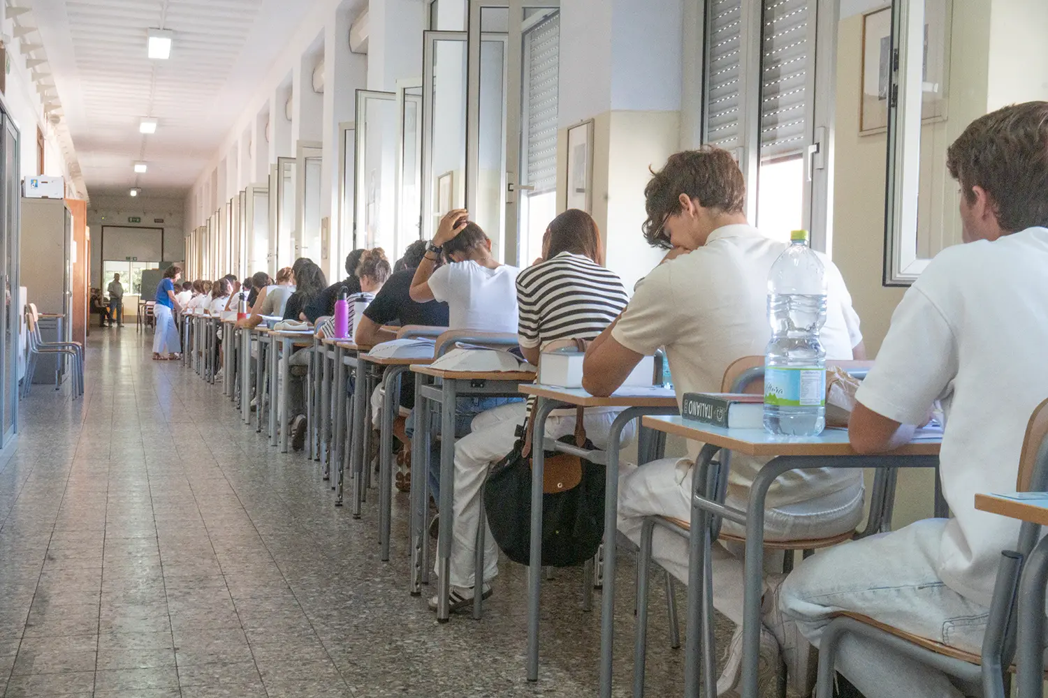 Cagliari, primo giorno di esami (foto L'Unione Sarda)