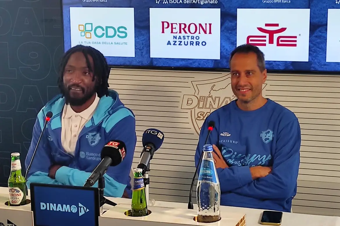Rashawn Thomas e coach Massimo Bulleri (foto G. Marras)