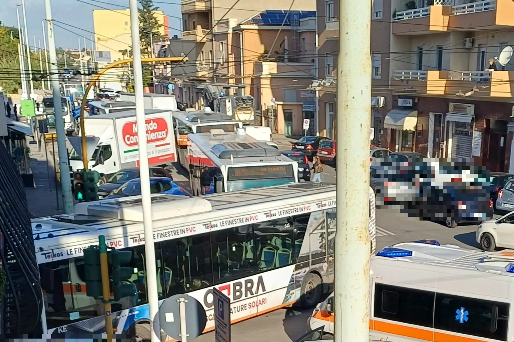 L'incidente a Quartu Sant'Elena (foto Daga)