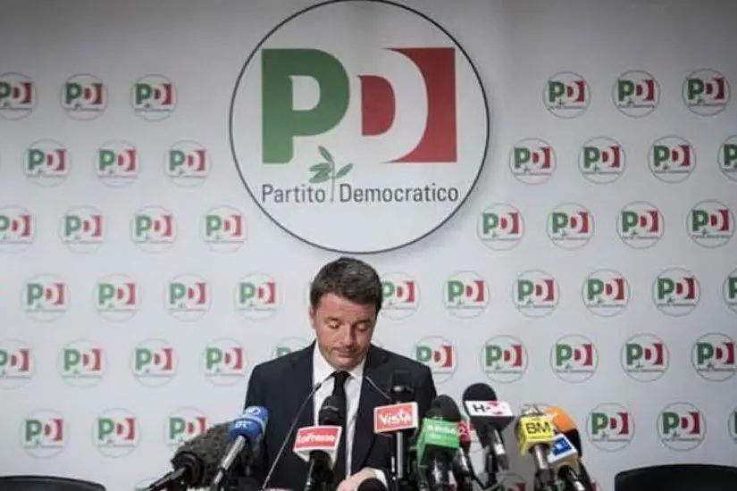 Matteo Renzi durante il discorso di dimissioni