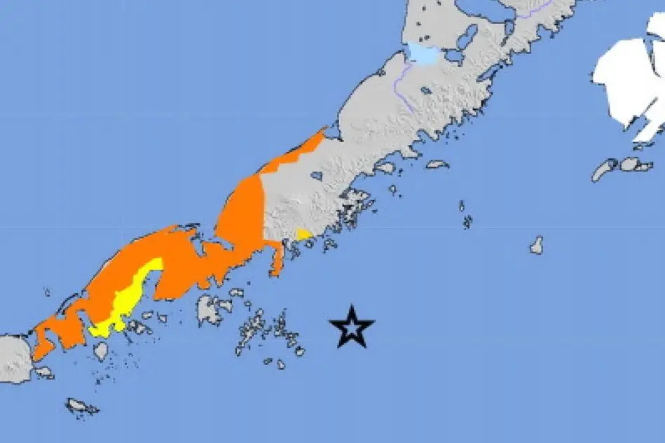 L'epicentro del terremoto (foto @Usgs via Ansa)