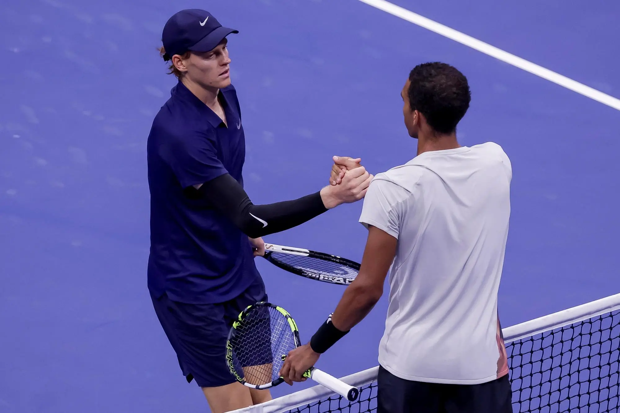 Jannik Sinner e Felix Auger-Aliassime (Ansa-Epa)