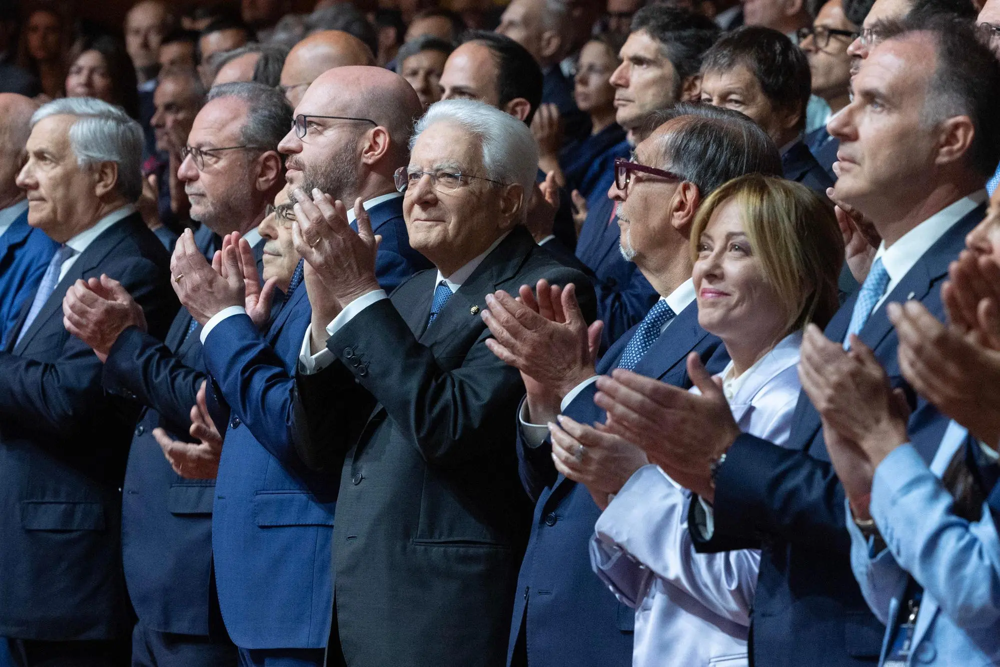 Il presidente della Repubblica, Sergio Mattarella e la presidente del Consiglio, Giorgia Meloni all'assemblea di Confindustria, Roma, 26 maggio 2026 ANSA / Francesco Ammendola ufficio stampa Quirinale +++ UFFICIO STAMPA +++ FOTO NON IN VENDITA - DA USARE SOLO PER FINI GIORNALISTICI +++ NPK +++