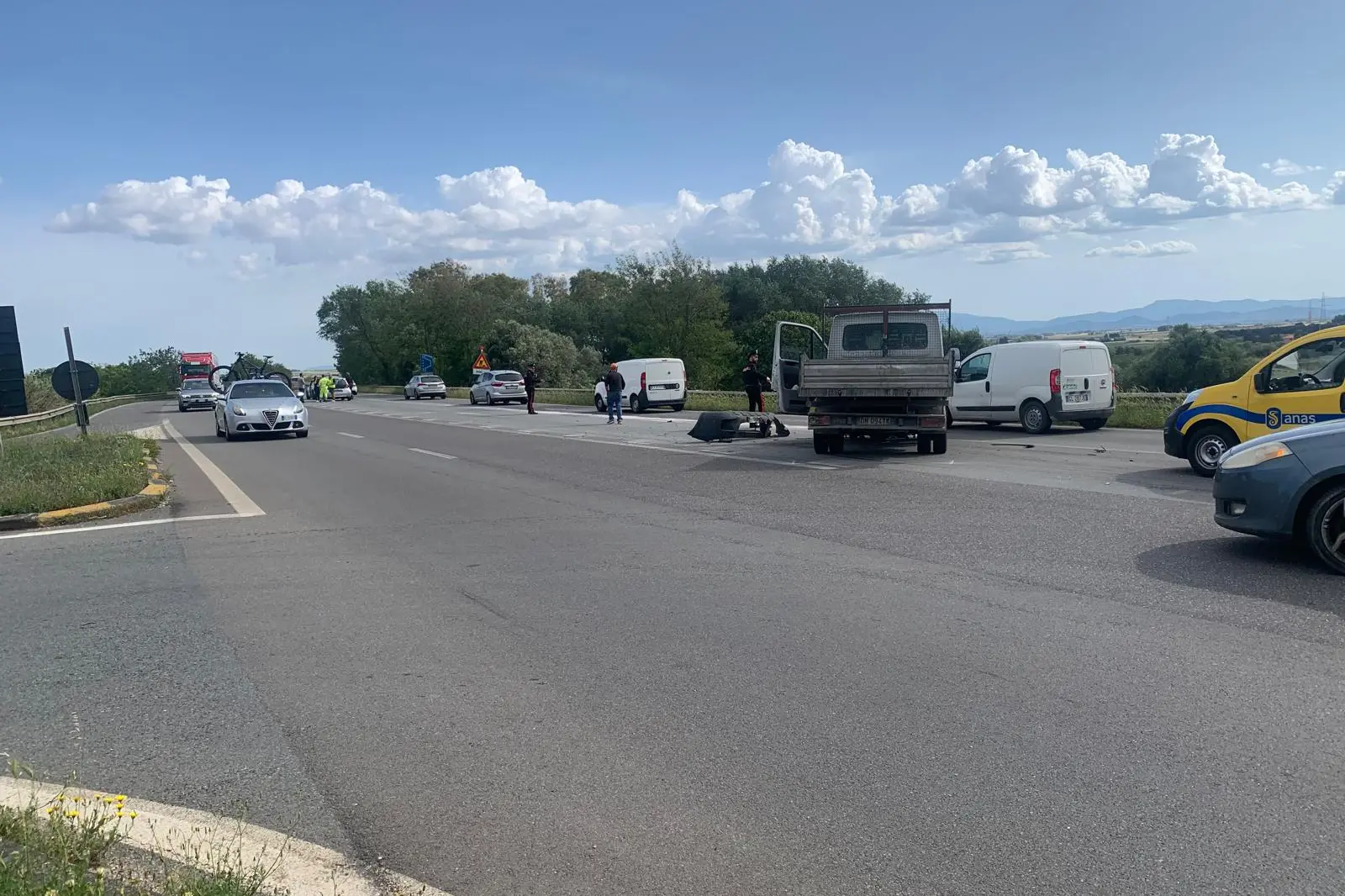 I mezzi coinvolti nell'incidente a Nuraminis (Ignazio Pillosu)