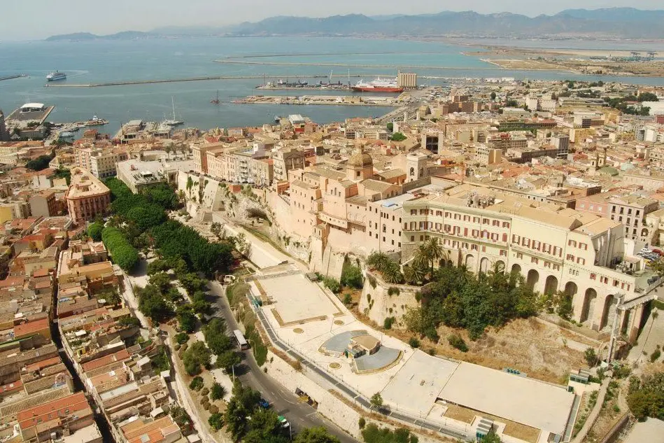 Veduta aerea del centro storico di Cagliari