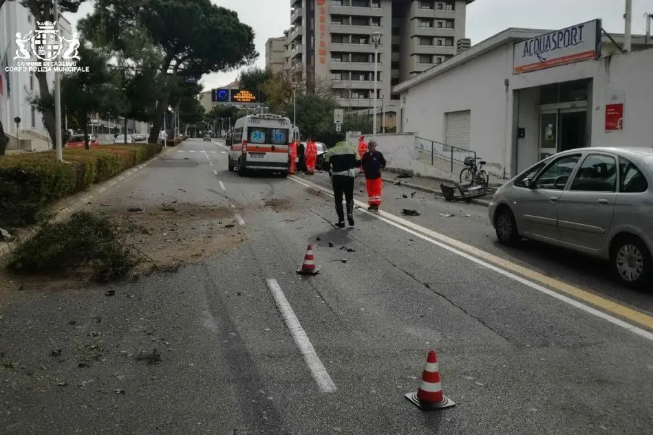 Il luogo dell'incidente (Foto Polizia municipale)