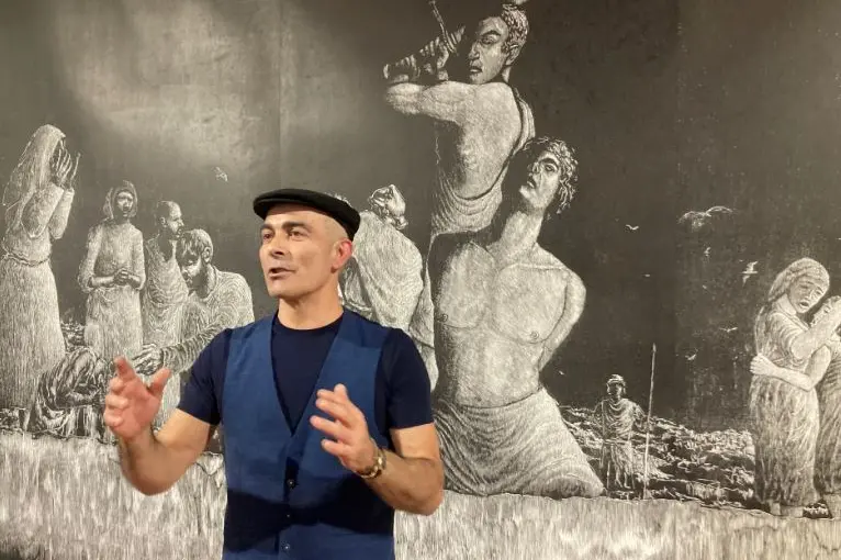 Giovanni Dettori artista xilografo di Porto Torres (foto Pala)