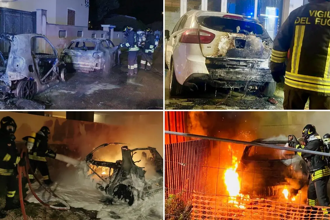 Alcuni recenti interventi per incendi di auto a Olbia